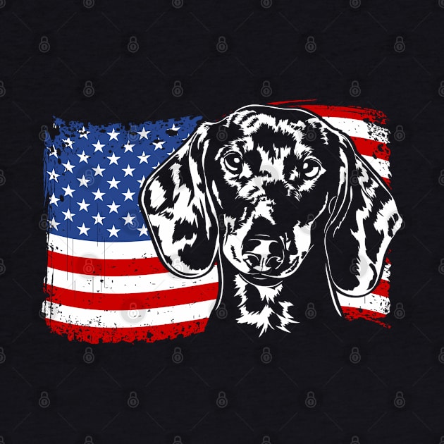 Proud Dachshund American Flag patriotic dog by wilsigns